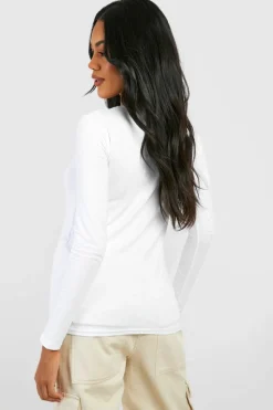 Long Sleeve Tops|Tops*boohoo Maternity Basic Long Sleeve Scoop Neck Top white