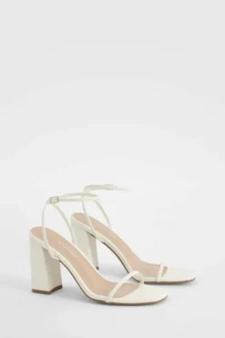 Heels*boohoo Wide Fit 2 Part Block Heels white