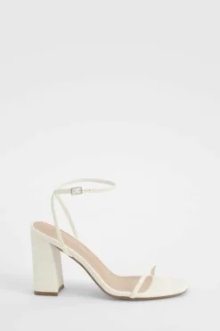Heels*boohoo Wide Fit 2 Part Block Heels white