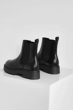 All Boots|Boots*boohoo Wide Fit Back Tab Chelsea Boots black