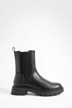 All Boots|Boots*boohoo Wide Fit Back Tab Chelsea Boots black