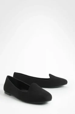 Ballet Flats|Flats*boohoo Wide Fit Basic Slipper Ballet Flats black