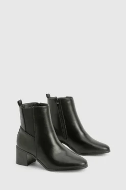 Heels|Heeled Boots*boohoo Wide Fit Block Heel Chelsea Boots black