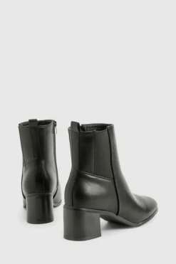 Heels|Heeled Boots*boohoo Wide Fit Block Heel Chelsea Boots black