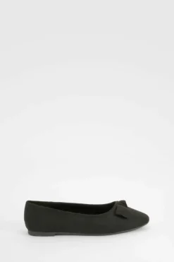 Ballet Flats|Flats*boohoo Wide Fit Bow Detail Ballet Flats black