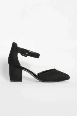 Flats|Heels*boohoo Wide Fit Buckled Block Heel Ballet black