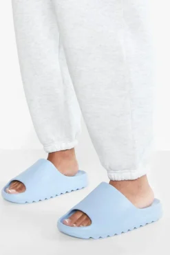Sandals*boohoo Wide Fit Chunky Slider blue