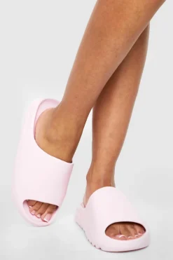 Sandals*boohoo Wide Fit Chunky Slider baby pink
