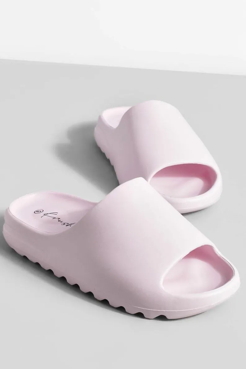 Sandals*boohoo Wide Fit Chunky Slider baby pink
