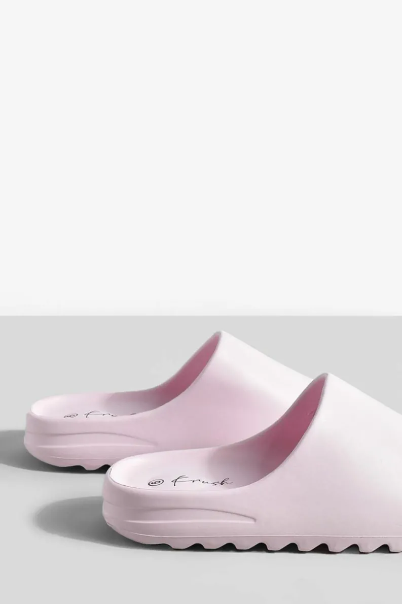 Sandals*boohoo Wide Fit Chunky Slider baby pink