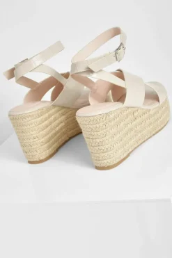Wedges|Sandals*boohoo Wide Fit Croc Crossover Wedge off white