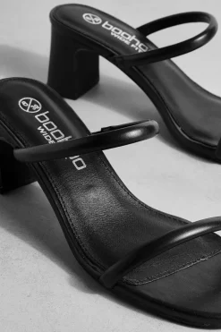 Heels*boohoo Wide Fit Double Strap Mule black