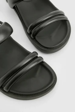 Sandals*boohoo Wide Fit Double Strap Slingback Dad Sandals black