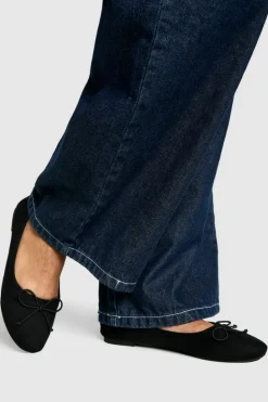 Ballet Flats|Flats*boohoo Wide Fit Faux Suede Bow Detail Ballet black