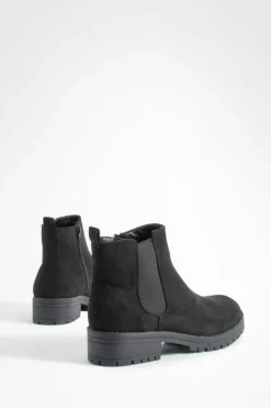 All Boots|Boots*boohoo Wide Fit Faux Suede Pull On Chelsea Boots black