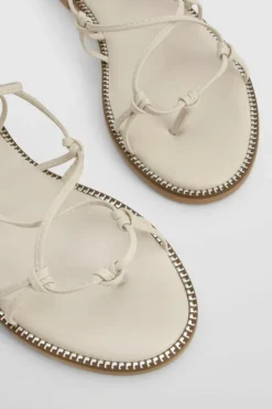Sandals*boohoo Wide Fit Gladiator Wrap Up Sandals cream