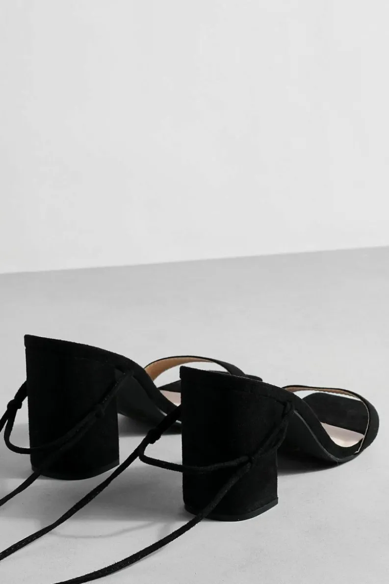 Sandals|Heels*boohoo Wide Fit Lace Up Strap Block Heels black
