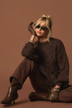 Over The Knee Boots|Knee High Boots*boohoo Wide Fit Low Stiletto Knee High Boots chocolate