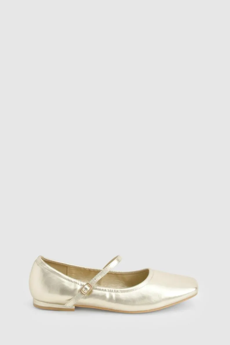 Ballet Flats|Flats*boohoo Wide fit Metallic Ballet Flats gold