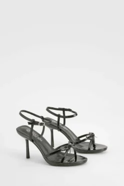 Heels*boohoo Wide Fit Metallic Bow Heels black
