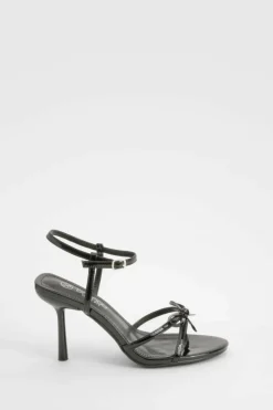Heels*boohoo Wide Fit Metallic Bow Heels black
