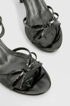 Heels*boohoo Wide Fit Metallic Bow Heels black