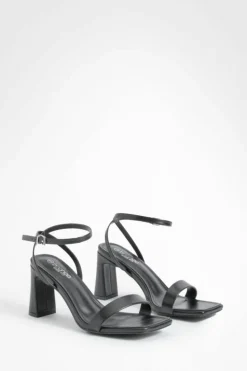 Heels*boohoo Wide Fit Mid Height 2 Part Heels black