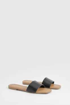 Sandals*boohoo Wide Fit Minimal Mule Sandals black