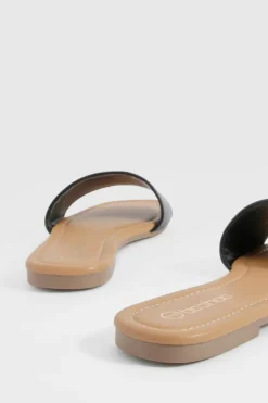 Sandals*boohoo Wide Fit Minimal Mule Sandals black