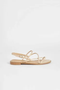 Sandals*boohoo Wide Fit Multi Strap Detail Flat Sandals nude