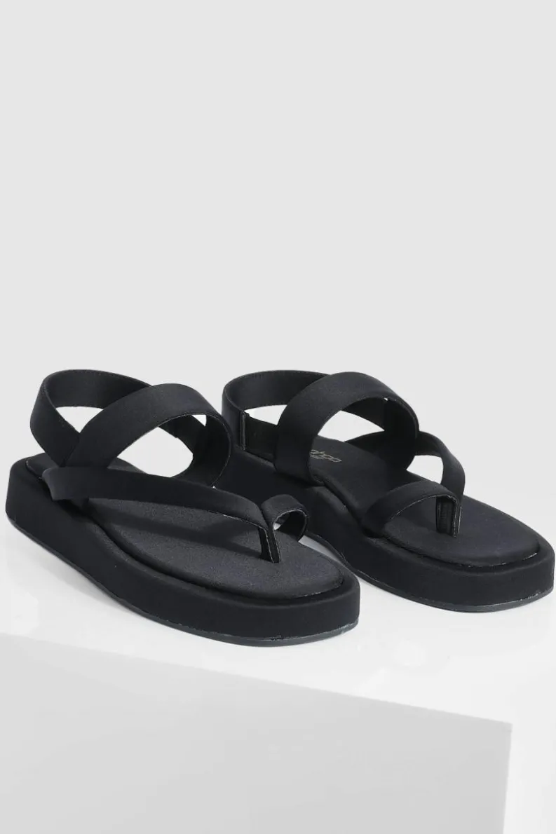 Sandals*boohoo Wide Fit Neoprene Chunky Sandals black