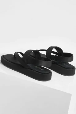 Sandals*boohoo Wide Fit Neoprene Chunky Sandals black