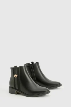Ankle Boots*boohoo Wide Fit Panel Detail Chelsea Ankle Boots black