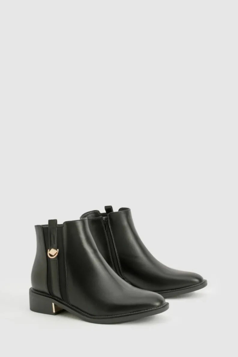 Ankle Boots*boohoo Wide Fit Panel Detail Chelsea Ankle Boots black
