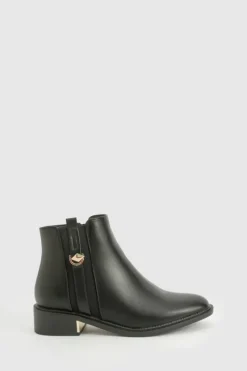 Ankle Boots*boohoo Wide Fit Panel Detail Chelsea Ankle Boots black