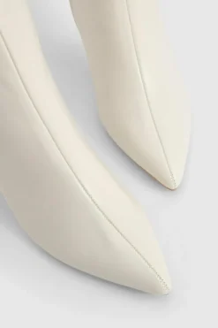 Over The Knee Boots|Knee High Boots*boohoo Wide Fit Pointed Knee High Heeled Boot cream