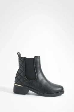 All Boots|Boots*boohoo Wide Fit Quilted Detail Chelsea Boots black