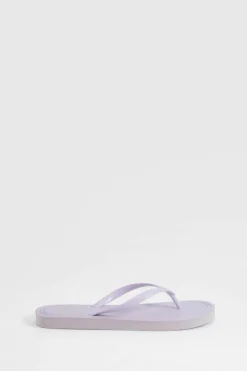 Sandals*boohoo Wide Fit Round Toe Flip Flops lilac