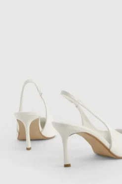 Heels*boohoo Wide Fit Slingback Court Shoe white