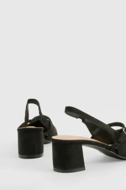 Ballet Flats|Flats*boohoo Wide Fit Slingback Low Block Ballet black