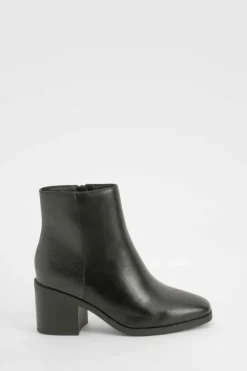 All Boots|Boots*boohoo Wide Fit Snake Panel Shoe Boots black