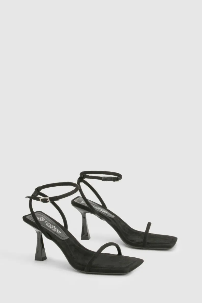 Heels*boohoo Wide Fit Square Two Part Heels black