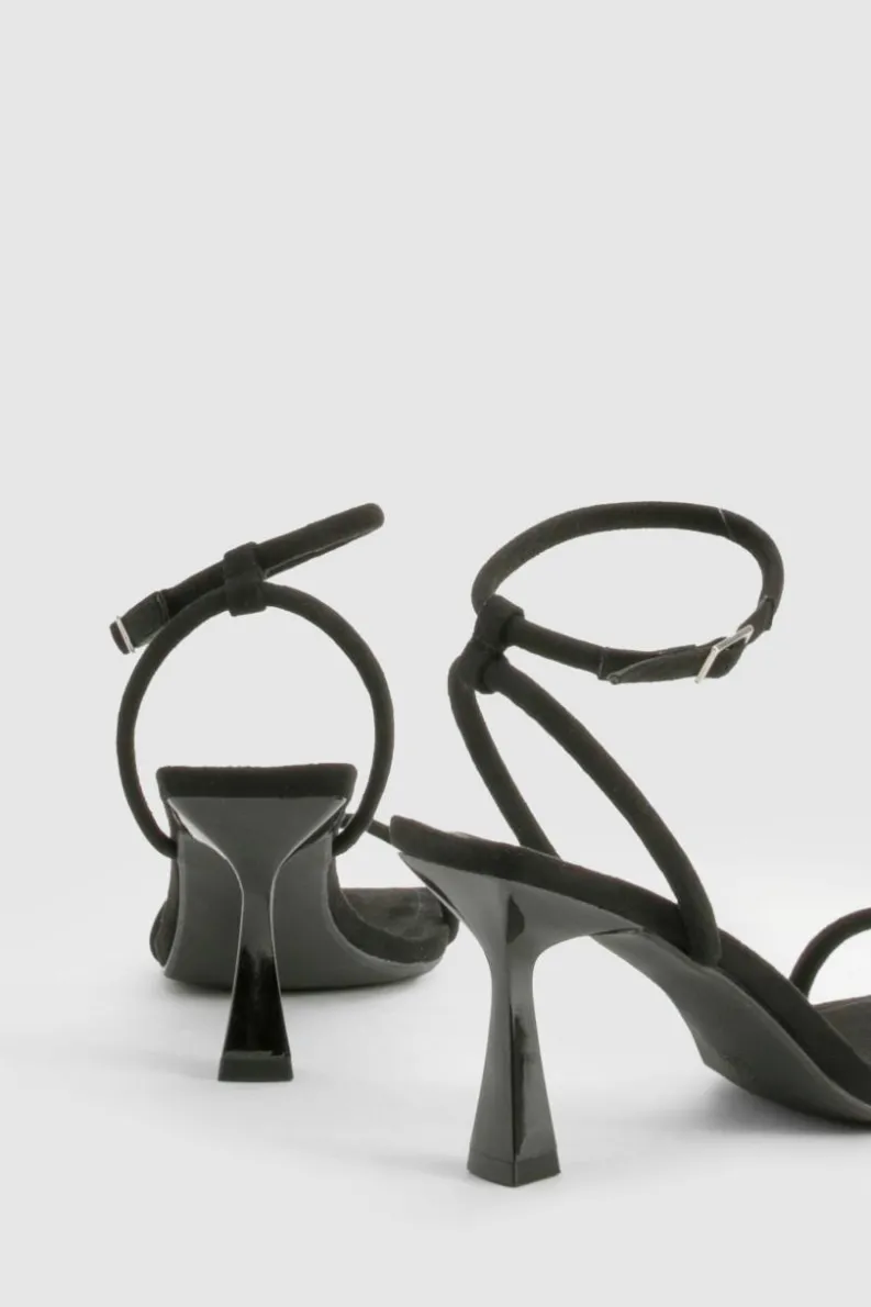 Heels*boohoo Wide Fit Square Two Part Heels black