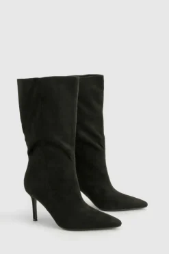 Over The Knee Boots|Knee High Boots*boohoo Wide Fit Stiletto Knee High Boots black