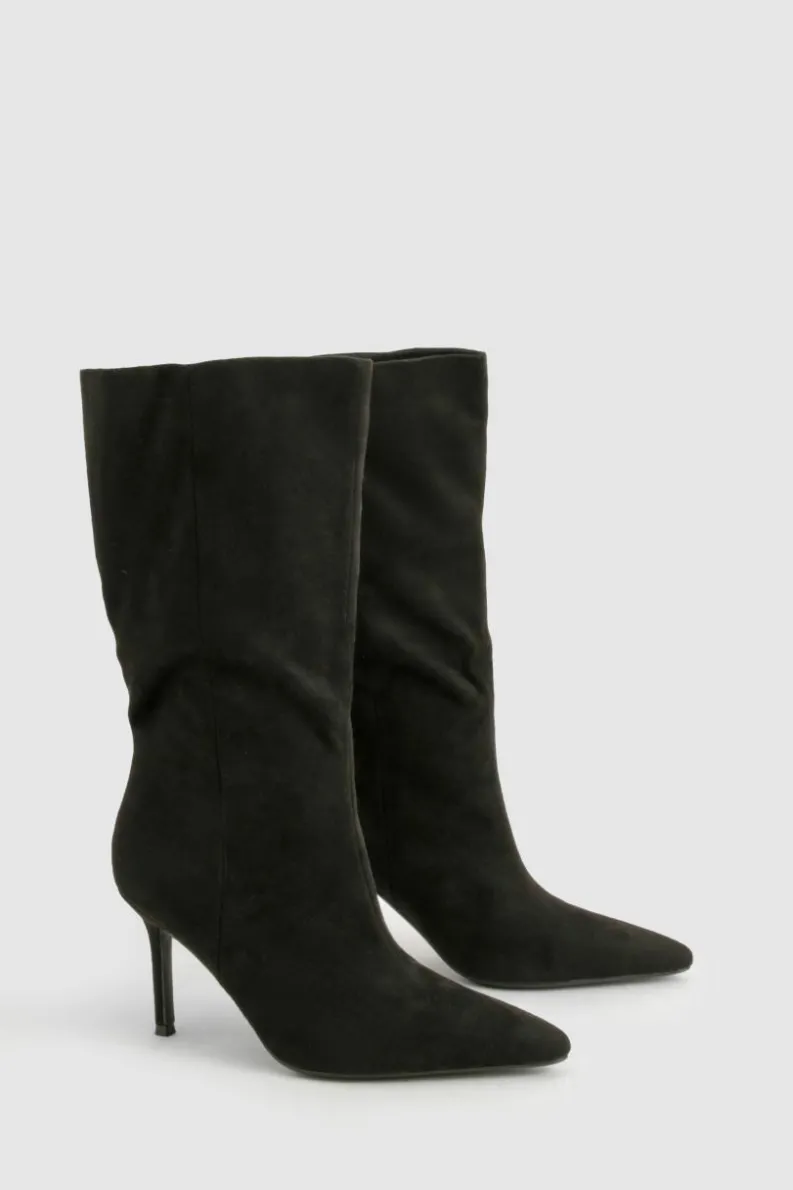 Over The Knee Boots|Knee High Boots*boohoo Wide Fit Stiletto Knee High Boots black