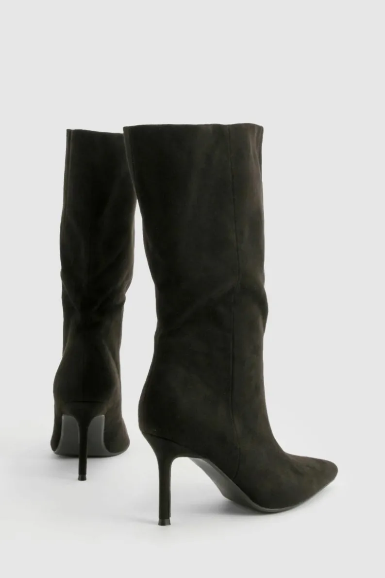 Over The Knee Boots|Knee High Boots*boohoo Wide Fit Stiletto Knee High Boots black