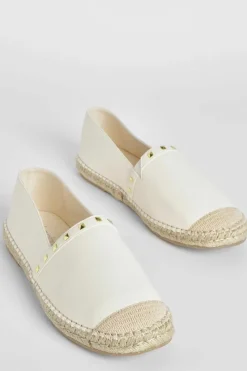 Sandals*boohoo Wide Fit Stud Detail Espadrilles cream