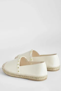 Sandals*boohoo Wide Fit Stud Detail Espadrilles cream