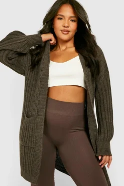 Cardigans|Jumpers & Cardigans*boohoo Wide Rib Chunky Cardigan chocolate