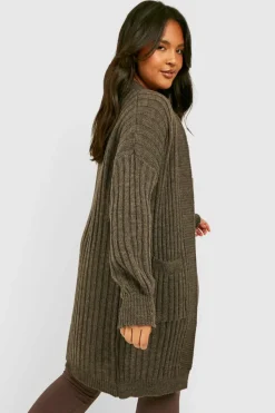 Cardigans|Jumpers & Cardigans*boohoo Wide Rib Chunky Cardigan chocolate